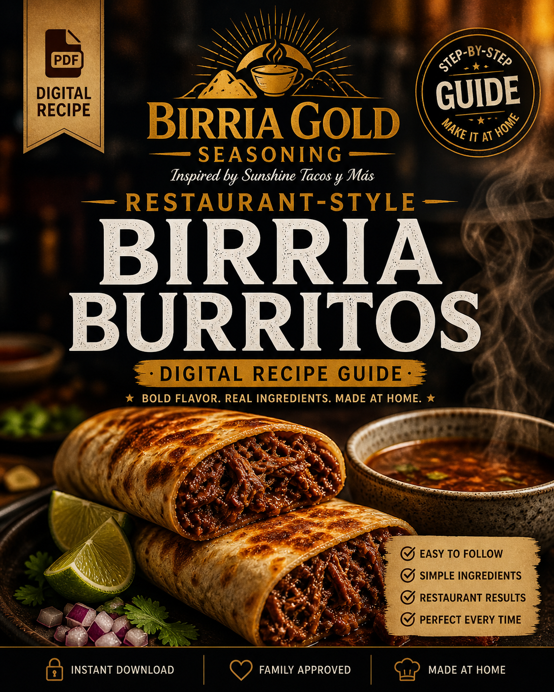 How to Make Birria Burritos at Home (Digital Recipe Guide)